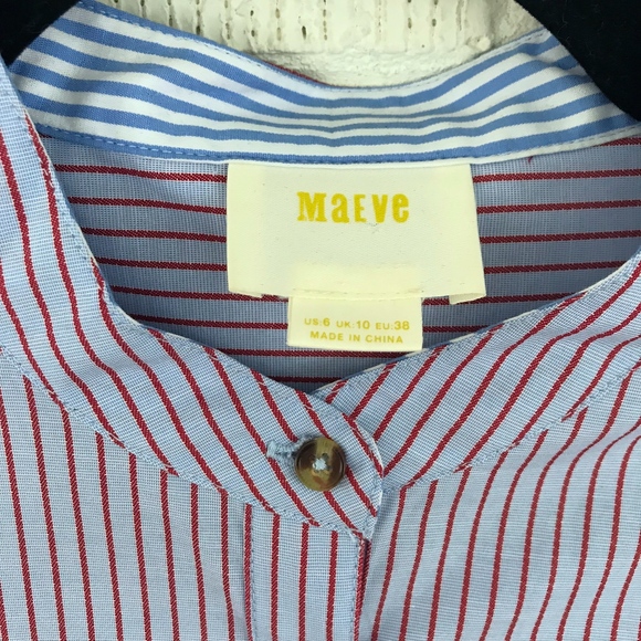 Anthropologie Maeve Striped Poplin Button Down Top - Picture 5 of 8